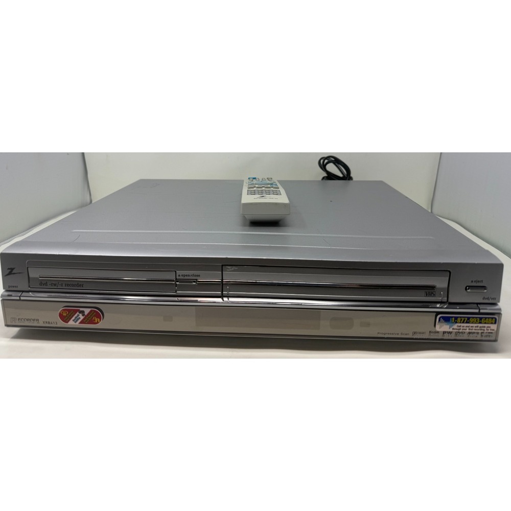 Title: Zenith XBR413 DVD-R Recorder VHS VCR Combo Tested Working With Remote